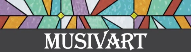 Logo musivart con vitral de colores